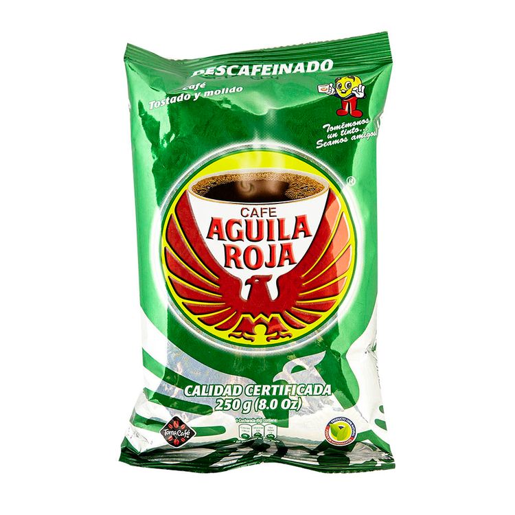 Café descafeinado Águila Roja x 250g tiendasmetro.co