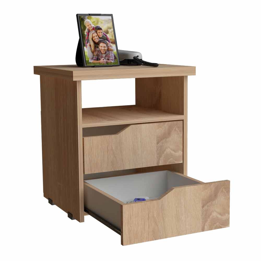 Mesa de noche 50x48x38cm milenium germany nature - Moduofi - Tiendas