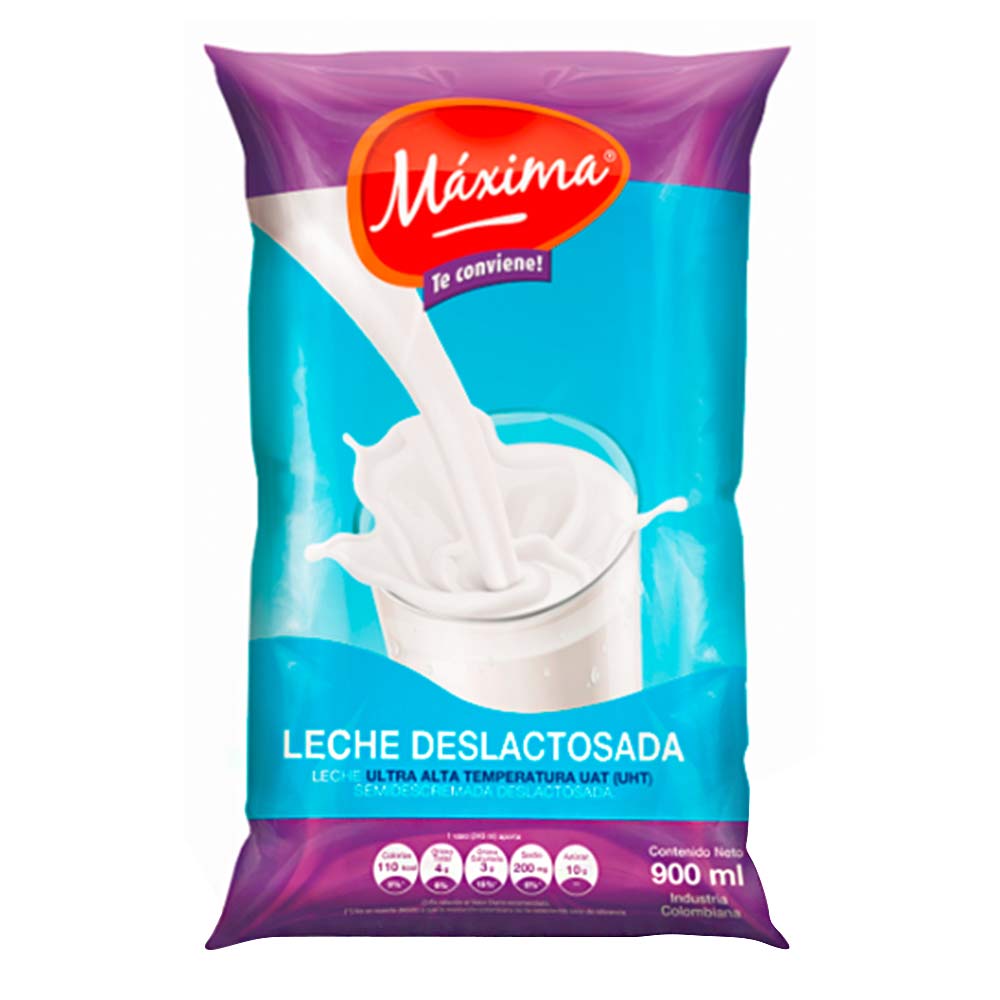 Leche Máxima deslactosada bolsa x900ml - Tiendas Metro Colombia