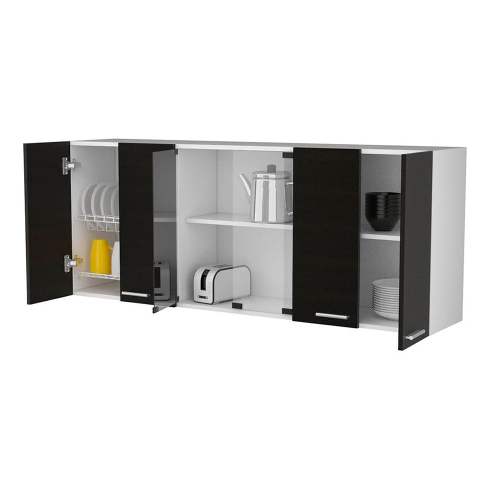 Gabinete superior 1.50 vidrio wengue glw1460 Rta Desing - Tiendas Metro