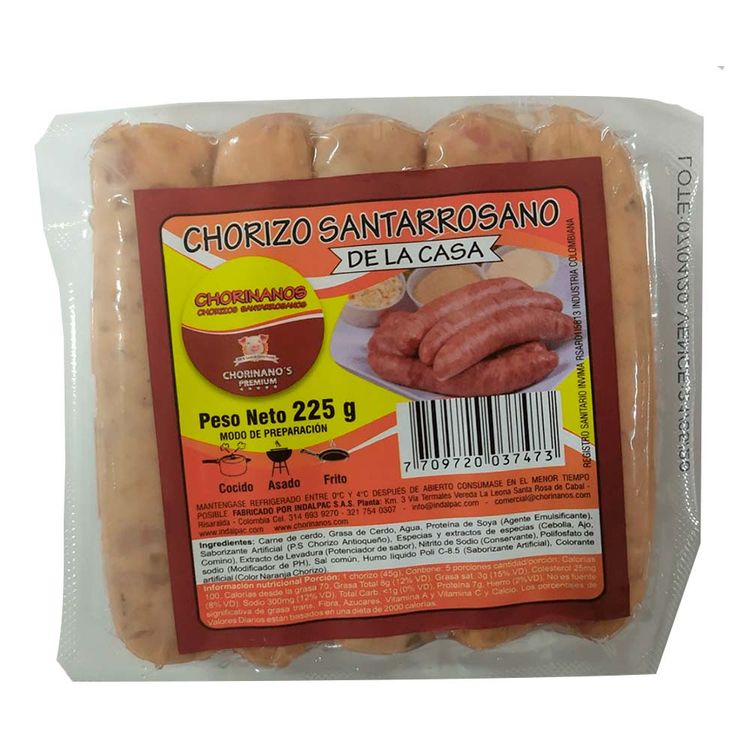 Chorizo Santarrosano Chorinanos X 5und X 225g Tiendas Metro Colombia