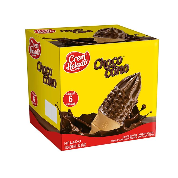 Helado Crem Helado Choco Cono caja x 6und x 90g c-u - Tiendas Metro