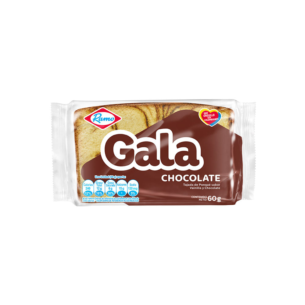 Ponque Gala chocolate tajada x60g Tiendas Metro Colombia